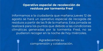 Operativo especial de recolección de residuos por tormenta Fred