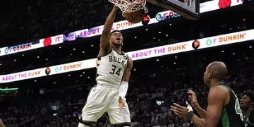 Antetokounmpo impone su calidad ante Celtics, Thompson ejecuta con un triple a los Grizzlies