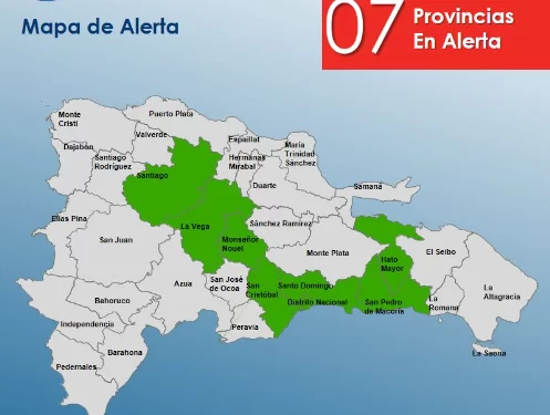 COE emite alerta verde para siete provincias debido a una vaguada