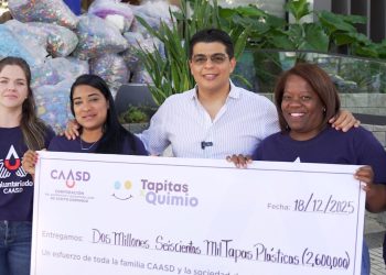 Caasd recolecta 2.6 millones de tapitas para apoyar tratamientos de quimioterapia infantil